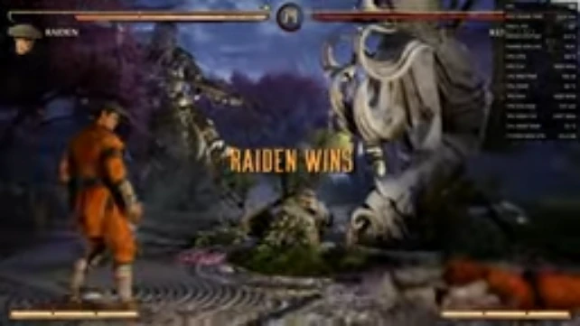 Mortal Kombat 1 match result with overlay active