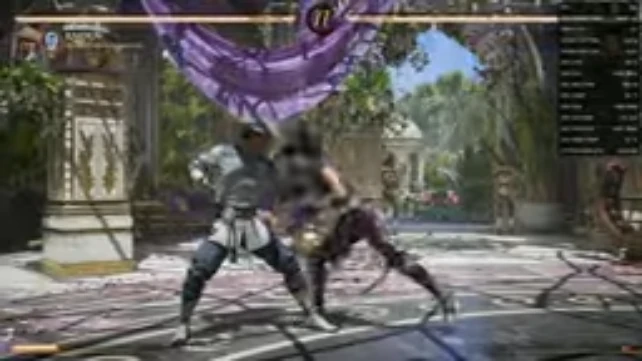 Mortal Kombat 1 spacing readout overlay in Kasual