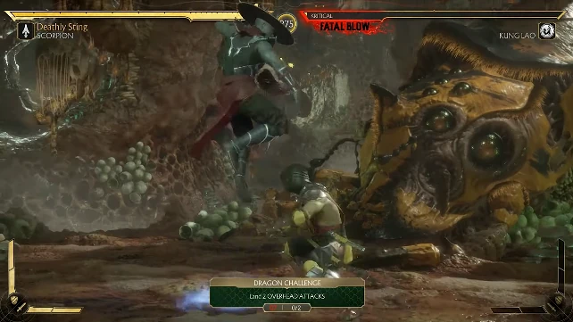 Mortal Kombat 1 frame data overlay during footsies